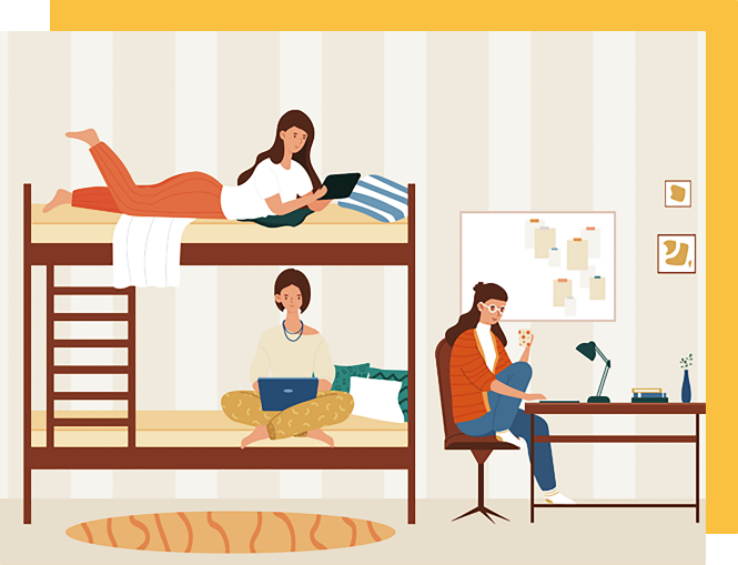 Students studying